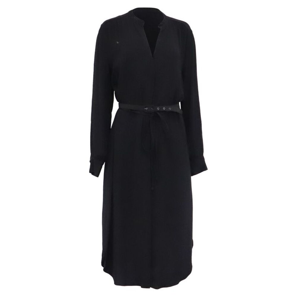 Hugo Boss Dibanorah Belted Shirt Dress in Black Viscose